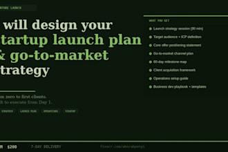design your startup launch plan and go to market strategy