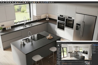 kitchen, cabinet, and furniture layout design using 2020 design software