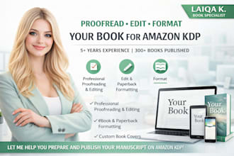 proofread, edit, and format your book for amazon KDP