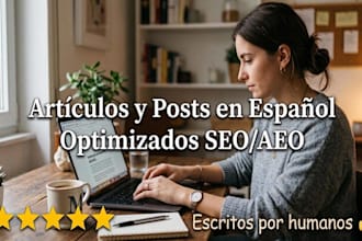 write SEO y aeo optimized content for your website or blog in spanish