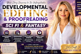 do developmental editing and proofreading for sci fi and fantasy