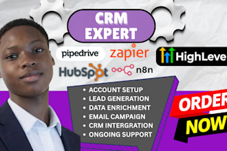 setup apollo, clay com, gohighlevel ,hubspot crm, zoho apollo io