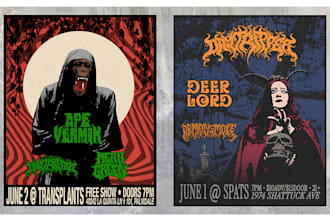 create punk and metal gig posters for your event