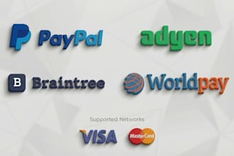 integrate paypal, adyen, braintree and worldpay payment gateway