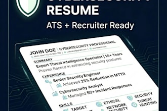 write a professional cybersecurity resume for ats and recruiters