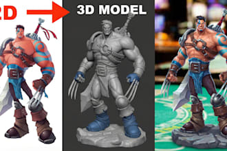 convert 2d image photo to 3d printable stl file for toys product model