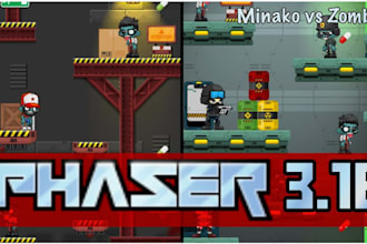 develop multiplayer HTML5 2d game with phaser 3, mobile game for you