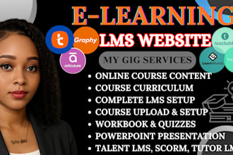 create course content on talentlms, learnworld graphy, articulate 360 wordpress