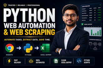 do web automation, web scraping using python selenium
