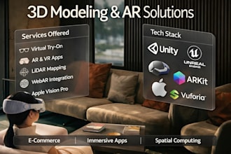 3d modelling virtual tryon ar vr lidar vuforia app apple vision pro arkit webar