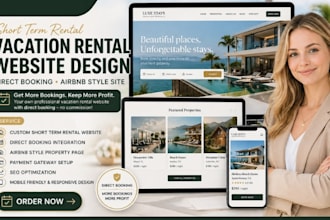 design short term rental website vacation rental direct booking airbnb site
