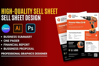 design professional product sell sheet or one sheet
