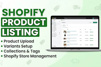 upload and manage shopify products with variants and collections
