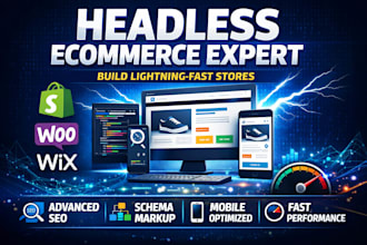 design headless ecommerce store shopify woocommerce wix SEO mobile schema markup
