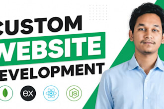 do custom website development as full stack developer, front end developer