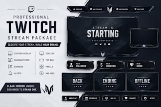 design kick, twitch logo, twitch overlay, banner emotes, stream overlay