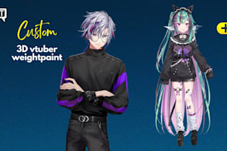 fix weight painting 3d rigs face rig for character, vrchat avatars, 3d animation