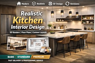 modern kitchen 3d design sketchup