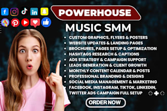 music social media marketing manager artist dj content creation instagram fb ads