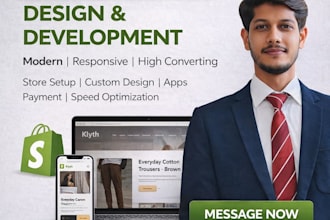 build a shopify clothing brand store with logo and mockups