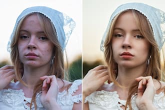 professionally retouch skin and enhance portrait photos