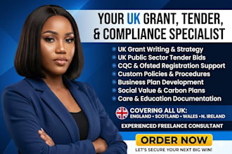 professional UK grant writer, bid proposal, cqc and ofsted compliance specialist