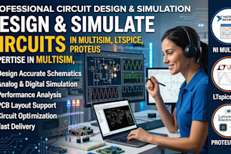 design and simulate circuit schematic in multism, ltspice, proteus