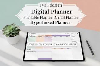 design digital planner printable planner etsy digital planner hyperlinked