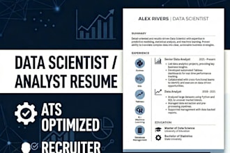 write a professional data scientist or data analyst resume