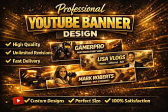 professional youtube banner and channel art design