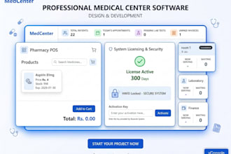 deploy a hybrid offline and online medical center management system