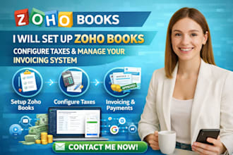 set up zoho books, configure taxes and manage your invoicing system