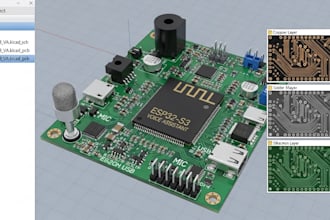 design esp32 s3 voice assistant pcb with kicad and gerber files
