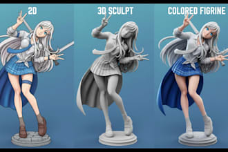 convert your 2d to 3d model image to stl printable model for 3d printing