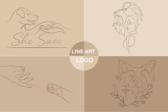 do modern clean one line art, line art, minimalist line art logo design