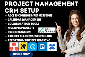 setup project management zoho sprints trello jira asana clockify confluence miro
