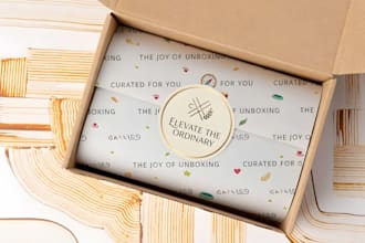 do wrapping tissue paper, packaging paper design, poly mailer, card and stickers