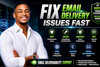 fix email domain, spf, dmarc, mx, dns records, cname, dkim, email deliverability