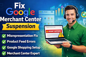 fix google merchant center suspension misrepresentation ads campaign