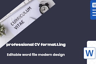 professionally format and redesign your CV or resume