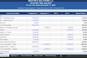 prepare financial statements and perform analysis