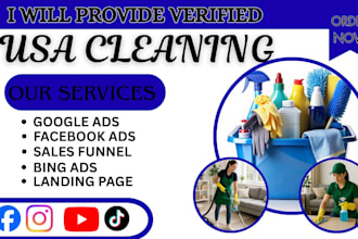 generate USA cleaning leads residential cleaning via facebook ads google ads