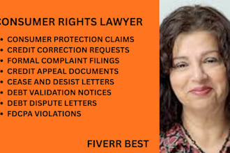 handle credit report disputes,debt collection issues and consumer law violations