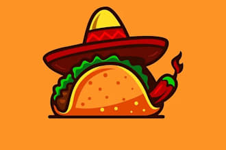 design food restaurant cafe bakery dessert bbq cafe logo