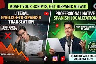 localize your english youtube and tiktok scripts into engaging spanish