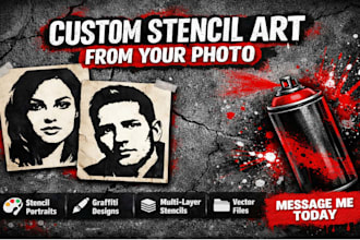 create custom stencil art, graffiti stencil, or silhouette portrait