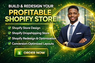 build shopify store, design or redesign shopify dropshipping website