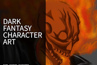draw dark fantasy character illustration or cinematic character art