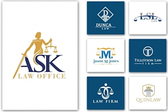 do professional law firm, attorney legal logo design with brand identity for you