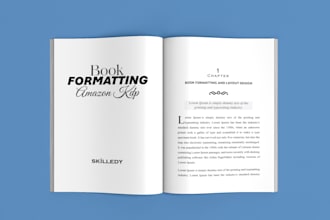 do layout design and typesetting and book formatting for amazon KDP